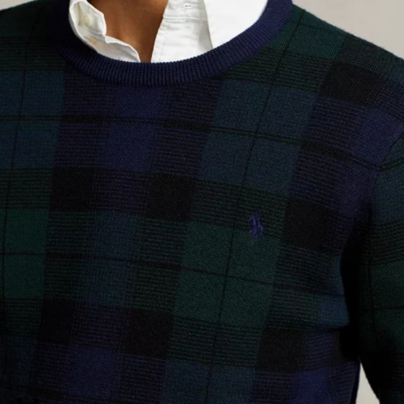 Polo Ralph Lauren Men's Crewneck Sweater - Black and Blue - Picture 3 of 8